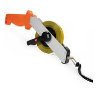 ZLLZPZD Cinta métrica precisa de acero de 30 m con escala de milímetros, mango ergonómico, manivela plegable para obras, casas y jardines - Cinta metálica duradera para medir grandes superficies