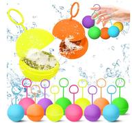 ZLPBAO 12 Piezas Globos de Agua Reutilizables, Autosellantes y Juguetes de Agua de Llenado Rápido Self Sealing Water Bomb Balloons, Juegos de Verano, Playa y Fiestas Acuáticas para Niños y Adultos