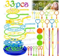ZLPBAO 33 Piezas Kit Burbujas Gigantes para Niños, Varitas De Burbujas Grandes, Gigante Varita de Burbujas para Juegos al Aire Libre en Interiores