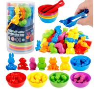 ZLPBAO Juguetes Montessori 3 Años, Montessori Juguetes a Partir de 2, 3, 4, 5 años, 47 Piezas Motricidad Fina Juegos para Juguetes de Animal para Contar, Aprendizaje de para niños, niñas y niños