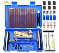 ZLPBAO Kit Repara Pinchazos Coche, 58 Piezas Kit de Reparación de Neumáticos, Kit de Emergencia portátil de reparacion de pinchazos para Neumáticos Pesados para Coche, Moto y más