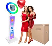 ZLPOWER Cabina de fotos portátil para iPad de 10.2 pulgadas, 11.9 pulgadas, 11 pulgadas, 12.1 pulgadas, con soporte de carcasa de logotipo personalizado, máquina de cabina de fotos selfie con anillo