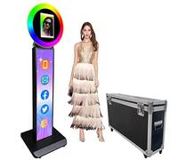 ZLPOWER Cabina de fotos portátil para iPad de 10.2 pulgadas, 11.9 pulgadas, 11 pulgadas, 12.9 pulgadas, estación de selfies, logotipo personalizado, máquina de fotobooth con anillo de luz LED RGB