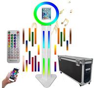 ZLPOWER Cabina de fotos portátil para iPad de 10.2 pulgadas con soporte para selfie, máquina de fotobooth con aplicación de software, control remoto, sincronización de música, caja de luz RGB y anillo