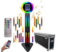 ZLPOWER Cabina de fotos portátil para iPad de 12.9 pulgadas con soporte para selfie, máquina de fotobooth con aplicación de software, control remoto, sincronización de música, caja de luz RGB y anillo