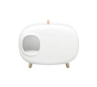 ZLSD Caja De Arena para Gatos Automática Autolimpiante, Inodoro Súper Grande Semicerrado, A Prueba De Salpicaduras De Desodorante, Blanco