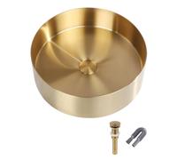 ZLSNOBLE 15.7 Pulgadas Redonda Lavabo Baño con Pop-up Tapón Drenaje Acero Inoxidable Fregadero del Recipiente con Metal Cepillado para El Hogar, Hotel, Oficina De Decoración