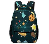 Zltegako - Mochila de viaje para laptop, mochila escolar, triángulo de lámina de oro rosa, elegante, lujosa, de gran capacidad, para negocios, Space Rockets Space Aliens Cute Cartoon, One Size
