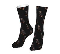 Zltegako Rottweiler - Calcetines divertidos con diseño de perro, regalo para hombres, mujeres y adolescentes, color negro, talla única, Como se muestra en la imagen, Altoa única
