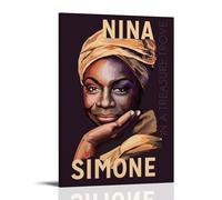 ZLTOFJ Nina SimoneModern - Póster decorativo para dormitorio familiar y oficina, celebridad, cantante, música, película de dibujos animados, 60 x 90 cm, estilo marco