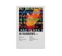 ZLTOFJ Póster artístico moderno con texto en inglés "In Rainbows" (álbum de radiohead) para dormitorio familiar o oficina, celebridad, cantante, música, película de dibujos animados, 20 x 30 cm