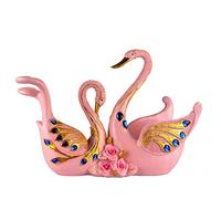 zlw-shop Soporte para botellas de vino, un par de estantes de vino de cisne rosa, decoraciones creativas de resina, estantes modernos para exhibición de vino para los amantes del vino (hechos a mano)