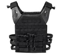 ZLWODBHI Chaleco táctico militar, compatible con el sistema Molle, correas ajustables, color negro, Negro -, talla única