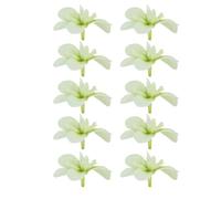 ZLXCAOB 10 Flores Artificiales de orquídeas Artificiales simuladas Florales para decoración de Corona Nupcial de Boda (Verde)