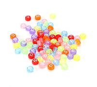 ZLXCAOB 1000 cuentas de letras acrílicas coloridas del alfabeto, cuentas redondas para joyería, pulseras, collares