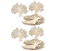 ZLXCAOB 20Pcs Tree Shape Wood Chips Multi Purpose Smoother Surfaces Unique Appearance DIY Wood Chips for Crafts Home Decoration