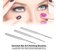 ZLXCAOB 3 unids/set Juego de pinceles acrílicos profesionales para decoración de uñas Nal Art Pinceles para pintar para gel UV Línea de dibujo de uñas