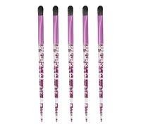 ZLXCAOB 5 brochas de Sombra de Ojos de Pelo Suave, portátil, Mango de Purpurina, brocha de Maquillaje de Ojos para Base correctora