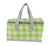 ZLXCAOB Bolsa de Picnic con Aislamiento, Bolsa enfriadora de Playa Plegable Reutilizable, Bolsa de comestibles con Aislamiento a Cuadros para Alimentos fríos y Calientes, Compras, (Verde y Blanca)