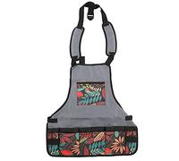 ZLXCAOB Delantal de herramientas de unión de tela Oxford multibolsillos ajustable resistente al desgaste Correas cruzadas en la parte posterior