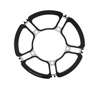 ZLXCAOB Lp 58T Bicicleta Placa de Diente de Disco único Disco de Rueda de Cadena de Cinco Agujeros a Prueba de Herrumbre (Placa LP de un solo pétalo 58T negro)