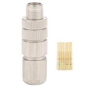 ZLXCAOB Piezas de cableado del Conector Industrial M12 codificación X Cabezal Macho de 8 núcleos y 8 Pines Ethernet Totalmente metálico