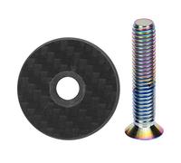 ZLXCAOB TOOPRE Cubierta para Auriculares de Bicicleta Tornillos de Fibra de Carbono Bicicleta de montaña OD2 Tapa Superior de Horquilla Delantera 28,6 mm