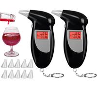 ZLXFT Alcoholímetro Digital Portátil de Bolsillo,2pcs Probador de Alcoholemia,Alcoholimetro,Alcolimetro Homologado con Pantalla LCD,Alcoholímetro con Boquillas,Alta Precisión Detector de Alcohol