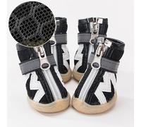 ZLXHDL Dog Boots - Dog Shoes for Summar, Outdoor Adventures, & Daily Use - Dog Socks with Watertight and Non-slip Features - Sizes 1-5 for Dogs 1-15 lbs (Negro N ° 4 (peso recomendado 8 - 11 Catties))