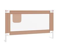 ZLXHFFH Barandilla de Seguridad Cama Niño Gris Taupe Tela 140x25 cm | Tela de poliéster lavable, tubo de metal ligero, botón a cada lado, altura ajustable, colchón de 3 a 25 cm