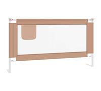 ZLXHFFH Barandilla de Seguridad Cama Niño Gris Taupe Tela 150x25 cm | Tela de poliéster lavable,tubo de metal ligero,botón a cada lado,altura ajustable,para camas con colchón de 3 a 25 cm