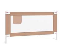 ZLXHFFH Barandilla de Seguridad Cama Niño Gris Taupe Tela 160x25 cm | Tela poliéster lavable,tubo metal ligero,botón lateral,altura ajustable,colchón 3-25 cm,niños 18 meses a 5 años