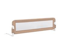 ZLXHFFH Barandilla de Seguridad Cama Niño Poliéster Taupe 150x42 cm | Plegable con botón lateral, tela lavable, tubo de metal ligero, fácil almacenamiento