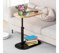 ZLXHFFH Genérico Mesa Auxiliar C con Altura Ajustable - Mesa con Bandeja Giratoria 360° para Sofá, Cama, Espacios Reducidos, Mesa de Café Plegable, Portátil y Moderna