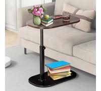 ZLXHFFH Genérico Mesa Auxiliar C con Altura Ajustable - Mesa con Bandeja Giratoria 360° para Sofá, Cama, Espacios Reducidos, Mesa de Café Plegable, Portátil y Moderna