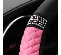 ZLxsmy Piel con Diamantes Fundas de Volante de Coche para Toyota Camry Auris Aygo Yaris Avensis Corolla,Funda de Volante de Microfibra Suave,Deluxe Durable,D