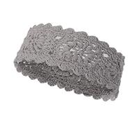 ZLYC Diadema para mujer hecha a mano Crochet Knit Boho Flower Hair Bands (Crochet Gray)