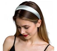 ZLYC Diademas de seda de morera para mujer, sin dolor de cabeza, antideslizantes, para el cuidado de la piel, maquillaje, uso diario, color plateado sólido
