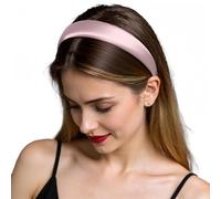 ZLYC Diademas de seda de morera para mujer, sin dolor de cabeza, antideslizantes, para el cuidado de la piel, maquillaje, uso diario, color rosa sólido