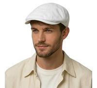 ZLYC Gorra plana de algodón para hombre de verano, estilo Scally Ivy Gatsby, boina tipo Newsboy, para conductor, taxista, cazador, blanco simple, One Size