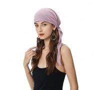 ZLYC - Gorro de quimioterapia de verano para mujer, turbante, bufanda preanudada, talla única