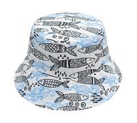 ZLYC Gorro unisex con bonito estampado de pescador para verano, viajes, para mujeres, hombres y adolescentes, Sardinas blancas, Talla única