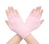 ZLYC Guantes de lana de medio dedo para mujer, guantes de punto sin dedos para invierno, Rosa sólido., Taille unique