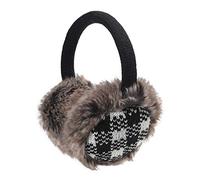 ZLYC Invierno Cálido Orejeras de Felpa para Mujeres(Cuadros blancos.)