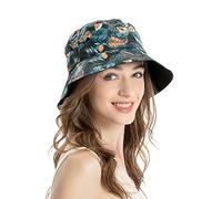 ZLYC Sombrero de Pescador de Lona con Estampado geométrico Tribal de Graffiti para Mujer, Piña Verde Papaya, Talla única