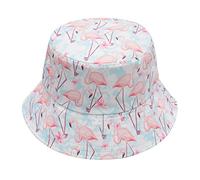 ZLYC Sombrero de Pescador de Lona con Estampado geométrico Tribal para Mujer, Flamenco Azul Pastel, Talla única