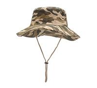 ZLYC Sombrero impermeable de camuflaje para hombre, de ala ancha, plegable, de malla, para pesca, 8cm Brim Camo Khaki, talla única