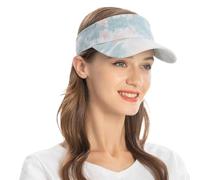 ZLYC Viseras Deportivas Estampadas para Mujeres y niñas, Tie Dyed White Gray, Talla única