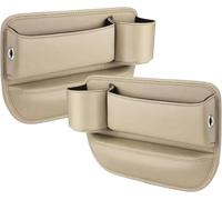 ZLYFCL 2 Piezas Organizador Coche Asiento para Porsche Cayman 2006 2007 2008 2009 2010 2011 with Bose, Cuero Accesorios Multifunctional Seat Organizer Caja Almacenamiento Lateral,Beige