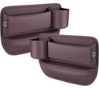 ZLYFCL 2 Piezas Organizador Coche Asiento para Porsche Cayman 2006 2007 2008 2009 2010 2011 with Bose, Cuero Accesorios Multifunctional Seat Organizer Caja Almacenamiento Lateral,Brown